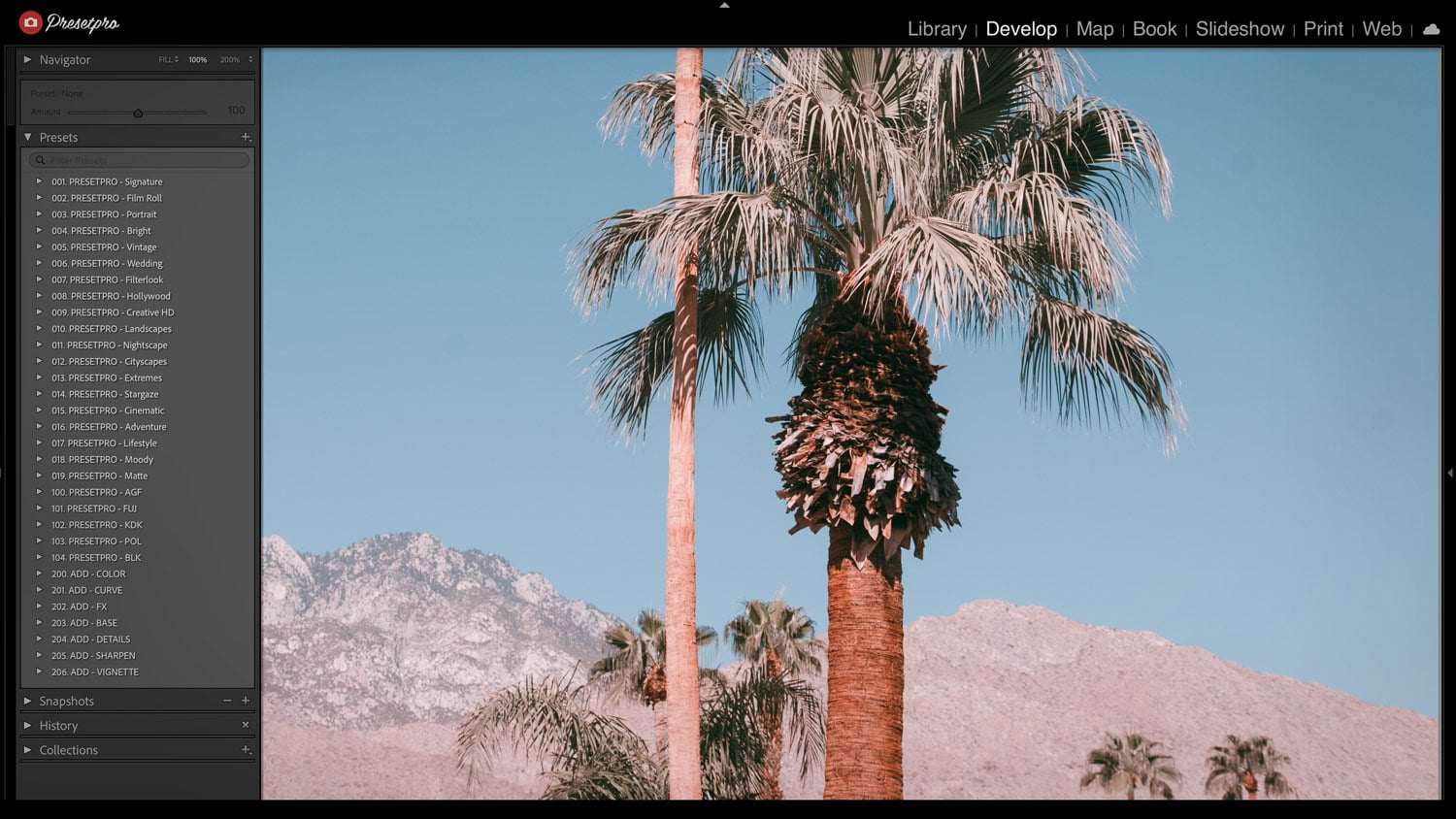 Free Lightroom Preset Palm Springs Before After Presetpro.com